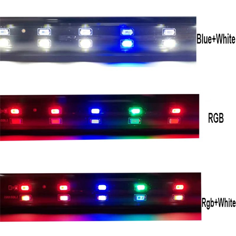 Zaohetian Switch discoloration led aquarium light cheap Chinese aquarium led lamp WRGB fish tank lamp