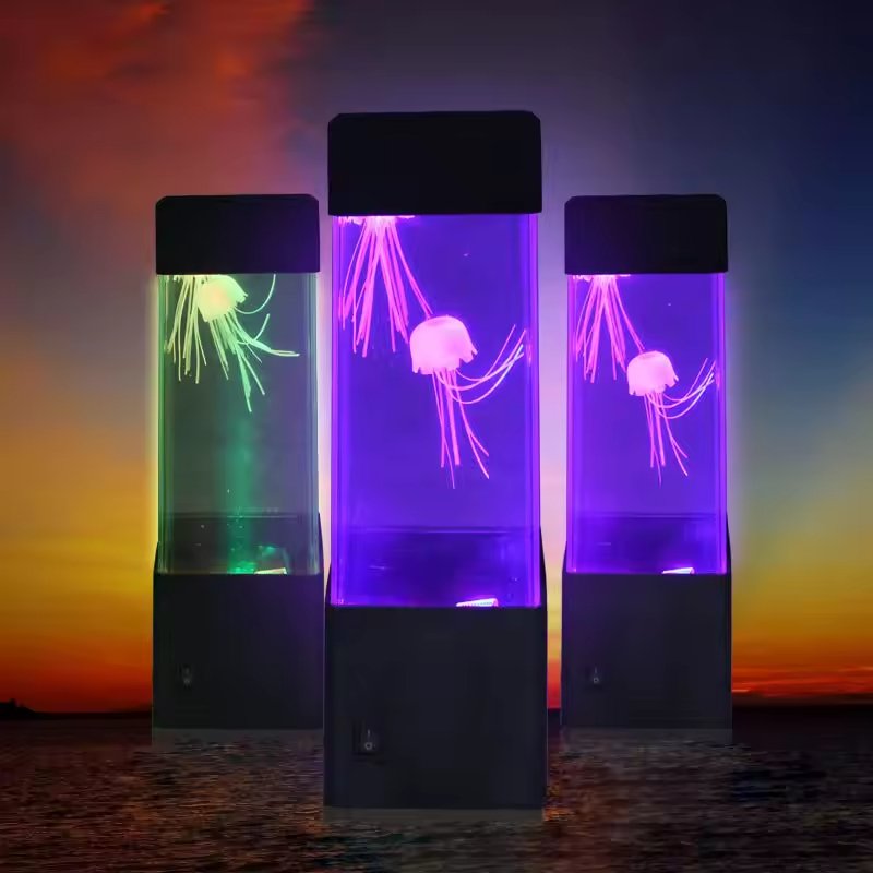 YIZHI Home Decorative Led Fantasy Jellyfish Atmosphere Night Light Creative Jelly Fish Aquarium Colorful Setting Tank Mood Lamp