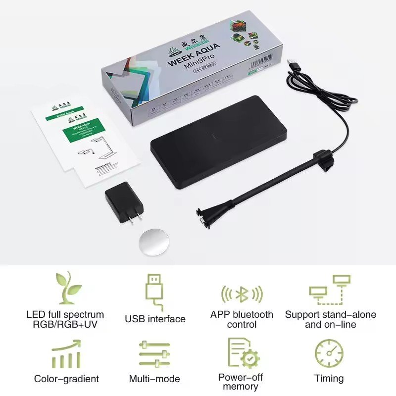 Aquarium Accessories Mini RGB UV Led Light Aquarium Micro Plant Desk Lamp For 20cm Small Fish Tank