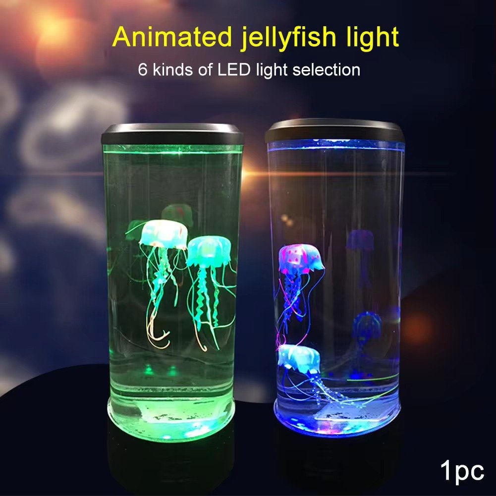 Jellyfish Lamp LED Night Light Remote Control Color Changing Home Decoration Lights Aquarium Birthday Gift for Kids USB Charging