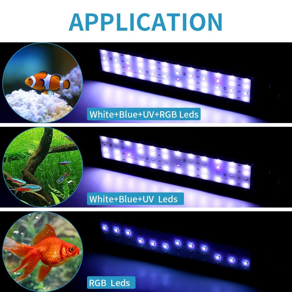 Aquarium LED light Full spectrum adjustable lighting Water Plant Grass LED Light Aquarium Fish Tank Lamp
