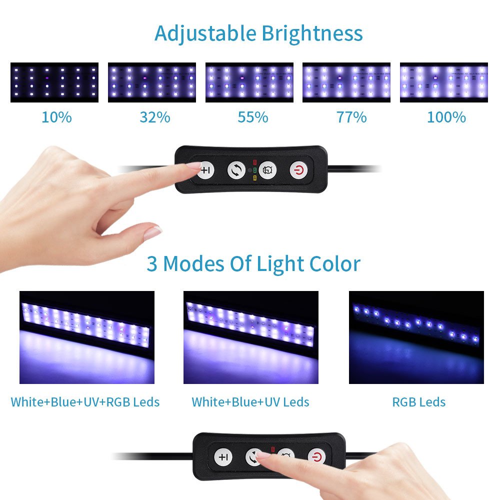 Aquarium LED light Full spectrum adjustable lighting Water Plant Grass LED Light Aquarium Fish Tank Lamp