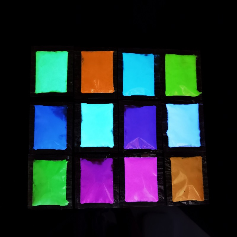 Factory wholesale long lasting super bright Color Diy makeup Phosphor Glow In Dark Pigment Fluorescent Luminous Neon Powder