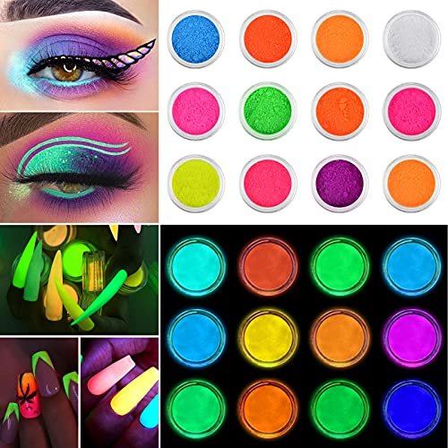Factory wholesale long lasting super bright Color Diy makeup Phosphor Glow In Dark Pigment Fluorescent Luminous Neon Powder