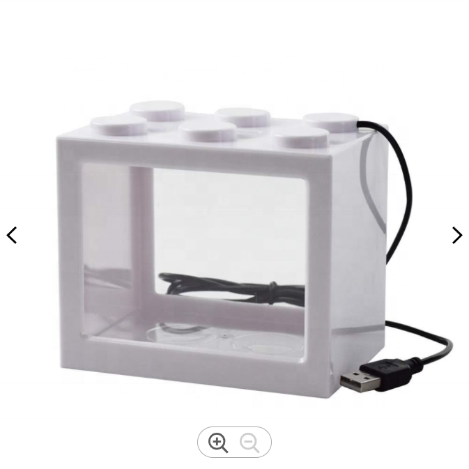 Mini aquarium betta fish tank with USB LED lighting small aquarium office viewing transparent acrylic fish tank