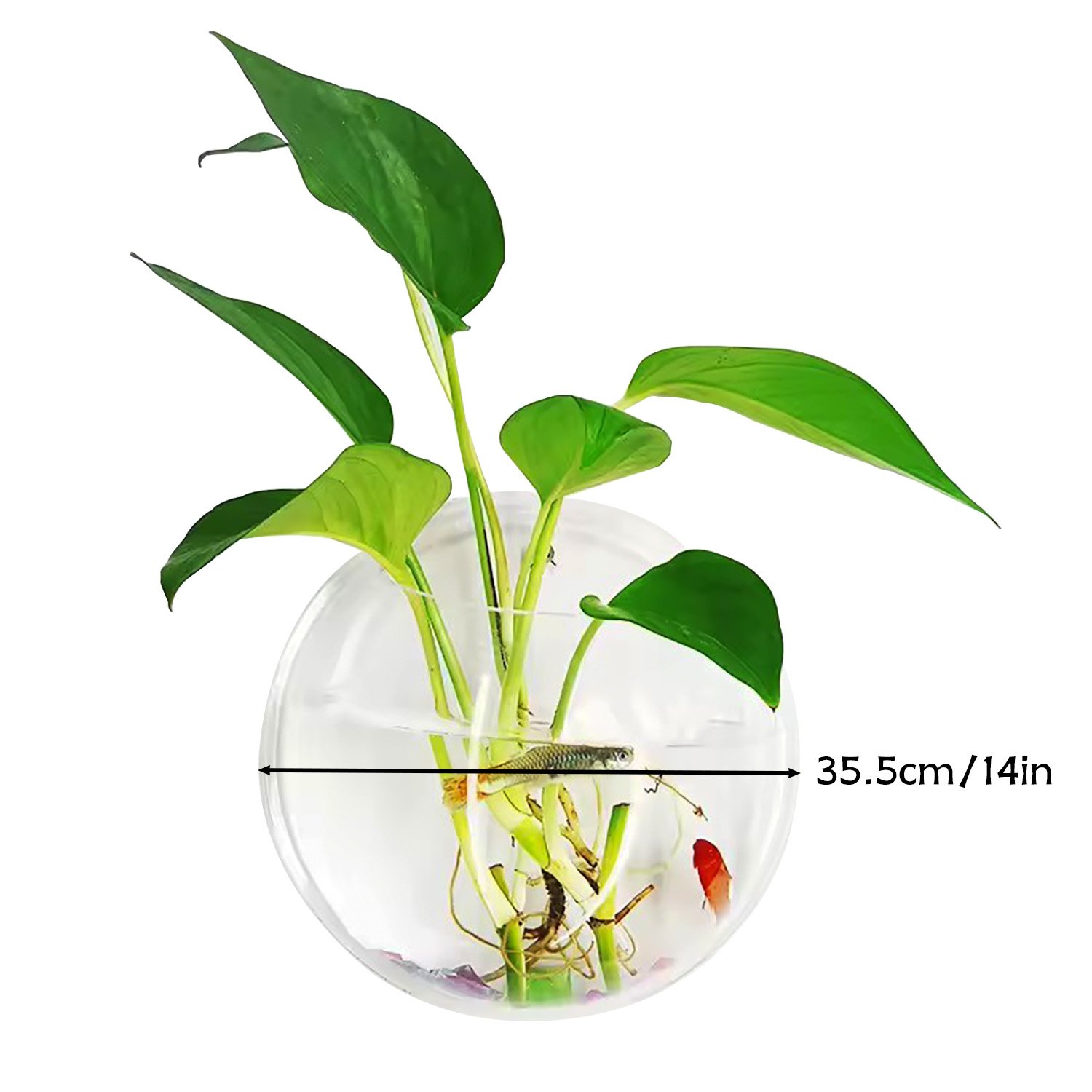 2pcs 35.5cm popular creative transparent acrylic hanging fish tank wall-mounted transparent acrylic flower pot decoration