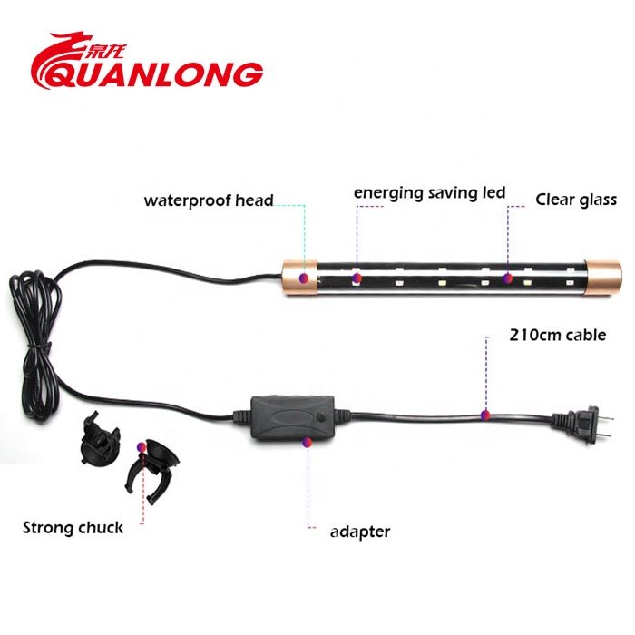 Quanlong High quality marine wrgb T8 led aquarium lighting for arowana fish lamp submersible fish tank aquarium led light