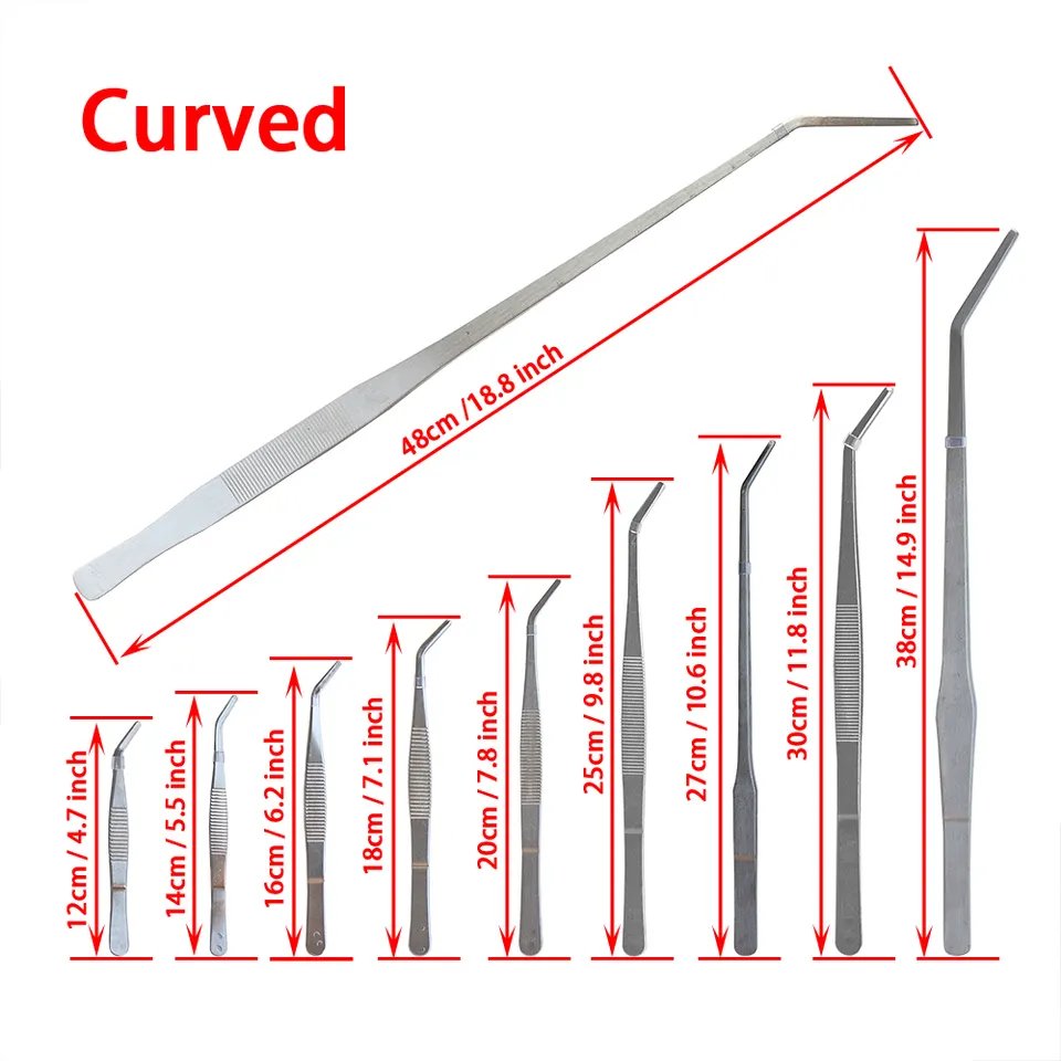 Aquarium Plants Tweezers Curved Straight Aquascaping Tweezers Fish Tank Tweezers Aquarium Tools Stainless Steel