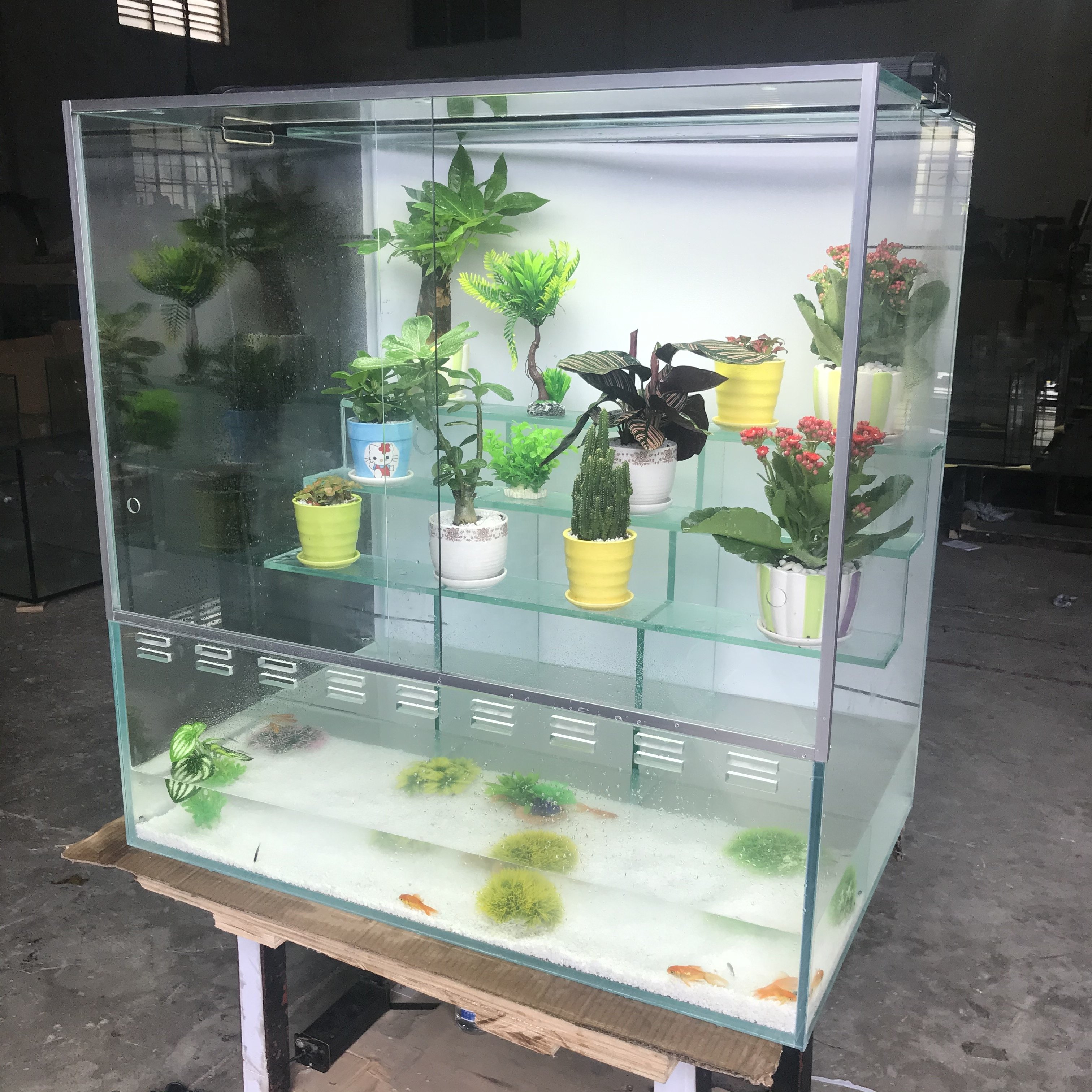Customizable ultra clear glass 8 bay betta fish tank