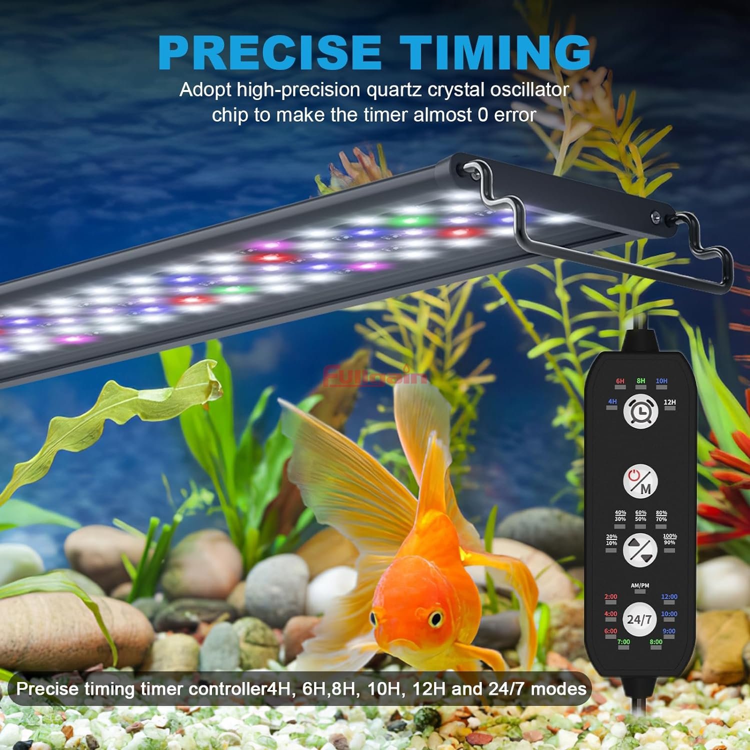 Fullgain FG169 WRGB 14W 4Feet 10 Watt 60 Cm Laser Light Planted Freshwater RGB Aquarium Light Full Spectrum IP67 Cold White