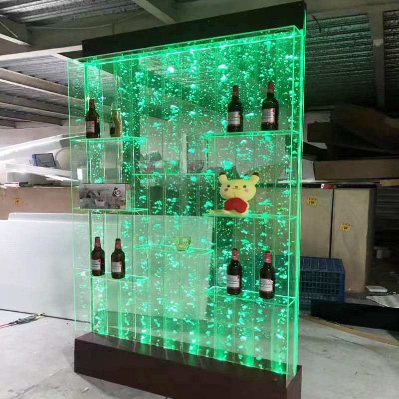 modern room divider led rainbow color acrylic bubble water wall water fountain indoor home decoration
