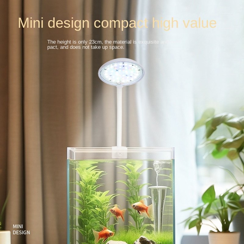 Mini Aquarium Fish Bowl LED Light Plastic Lightings Aquariums & Accessories Small Plastic Water Tank for Plant