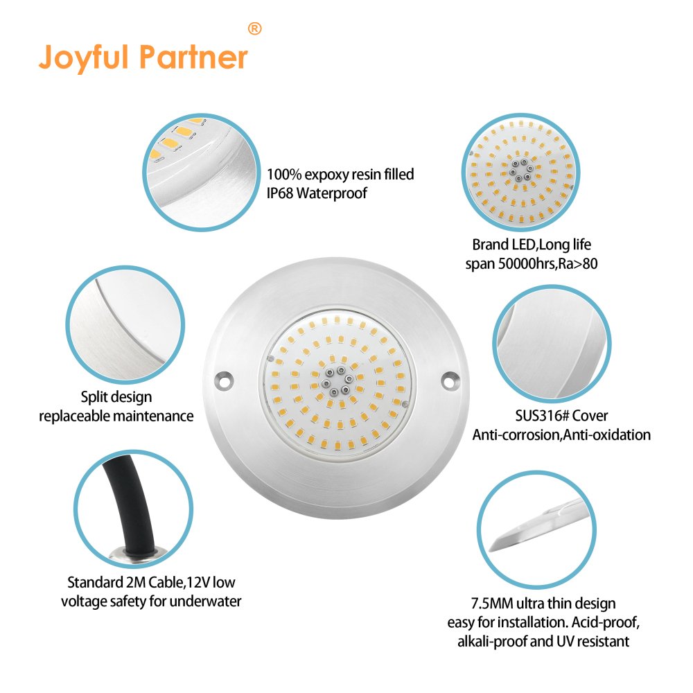 IP68 Color Changing 12V 25W 35W Resin Filled Waterproof LED PAR56 Underwater Swimming Pool Led lights