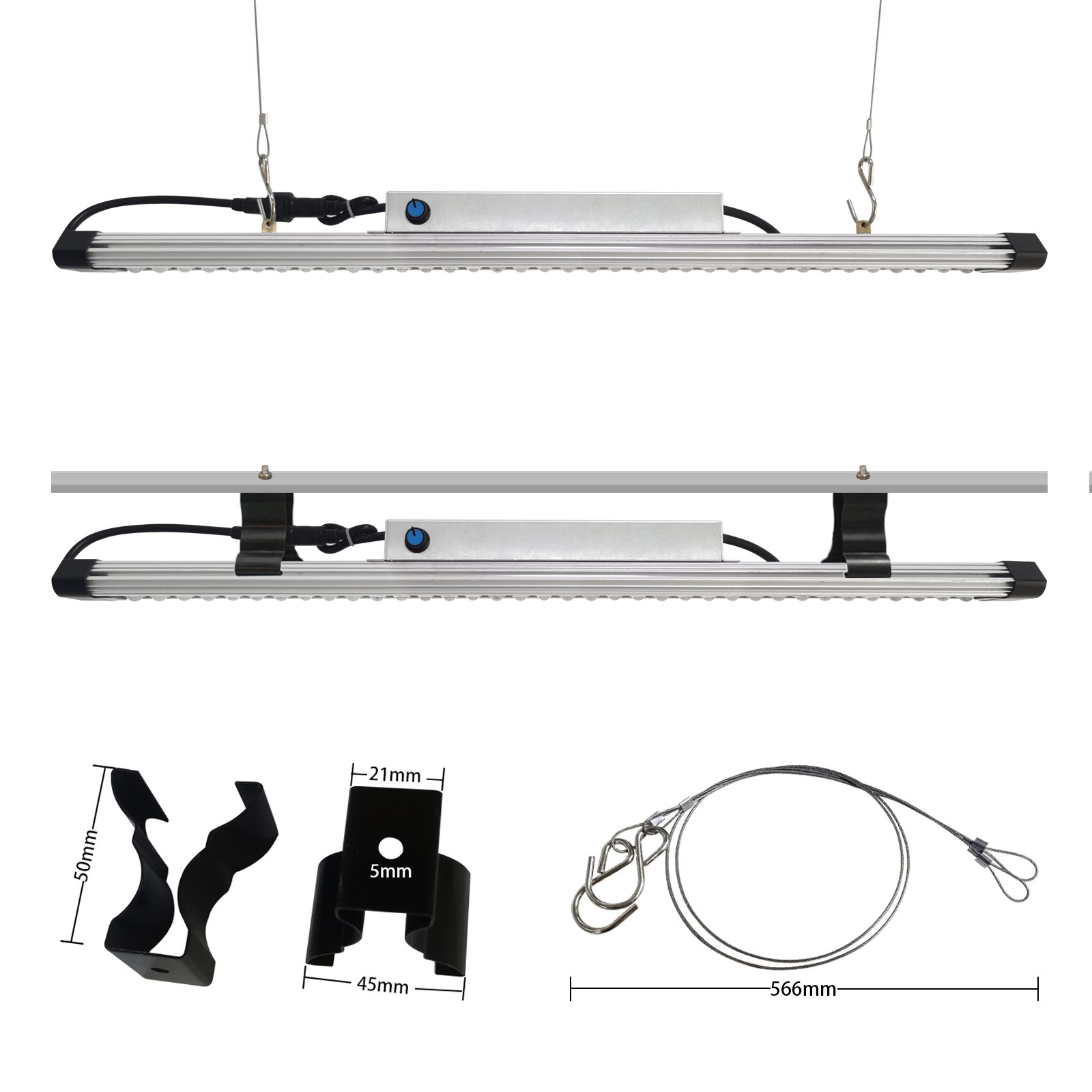 Liweida 1.2M fish tank aquarium 630nm 450nm 65w full spectrum marine coral reef aquarium light bar