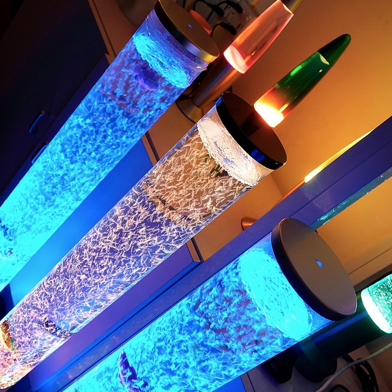 Factory Sale 3.94ft Aquarium Led Light Floor Lamps Bubble Fish Tube Night Light with 7 Color Light Effects & Remote Control