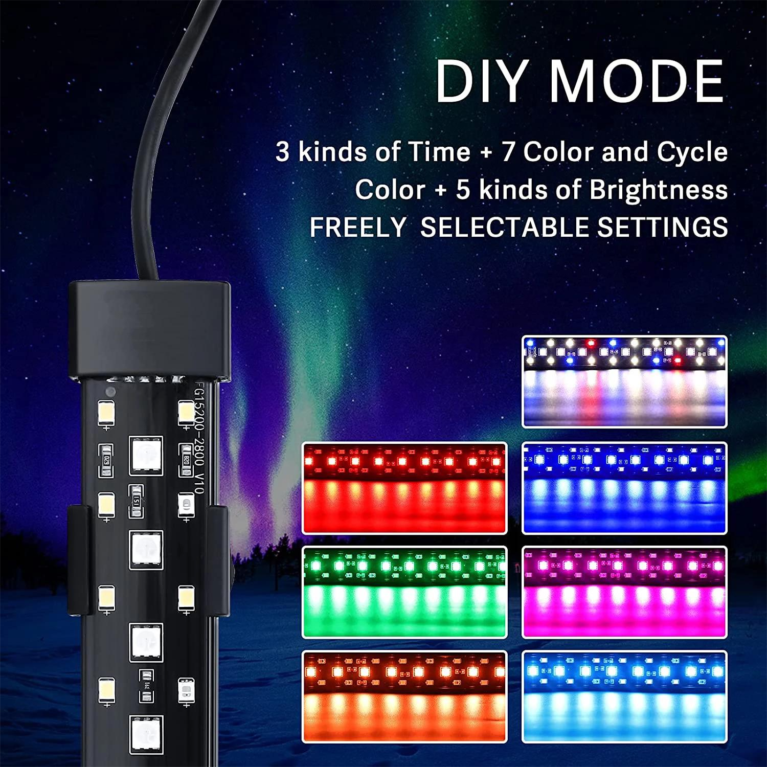 6W Full Spectrum Aquarium Light LED Dimmer WRGB Grow Led Aquarium Light Planted 24/7 Aquarium Lights for Live Plant