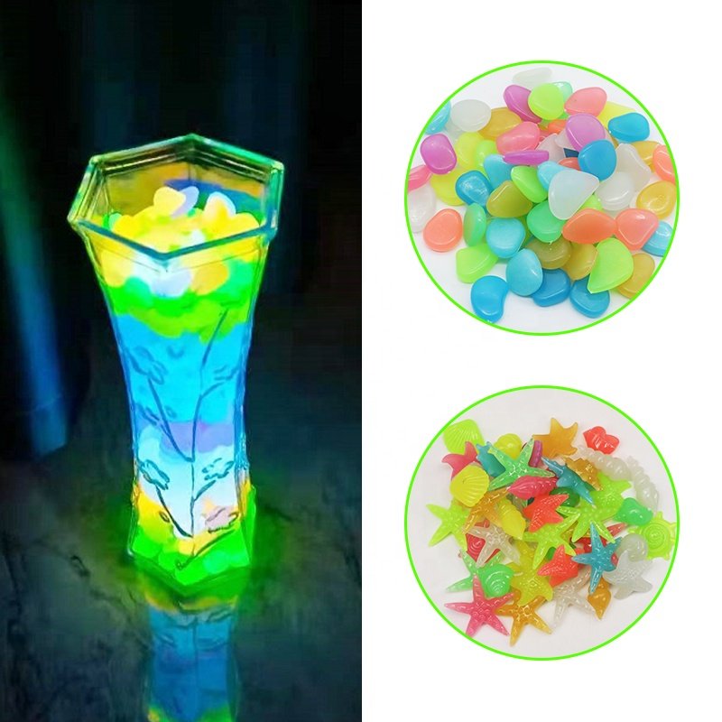Glow multicolor rock glow in the dark stone, luminous aquamarine night glow stones luminous stone for paving blocks