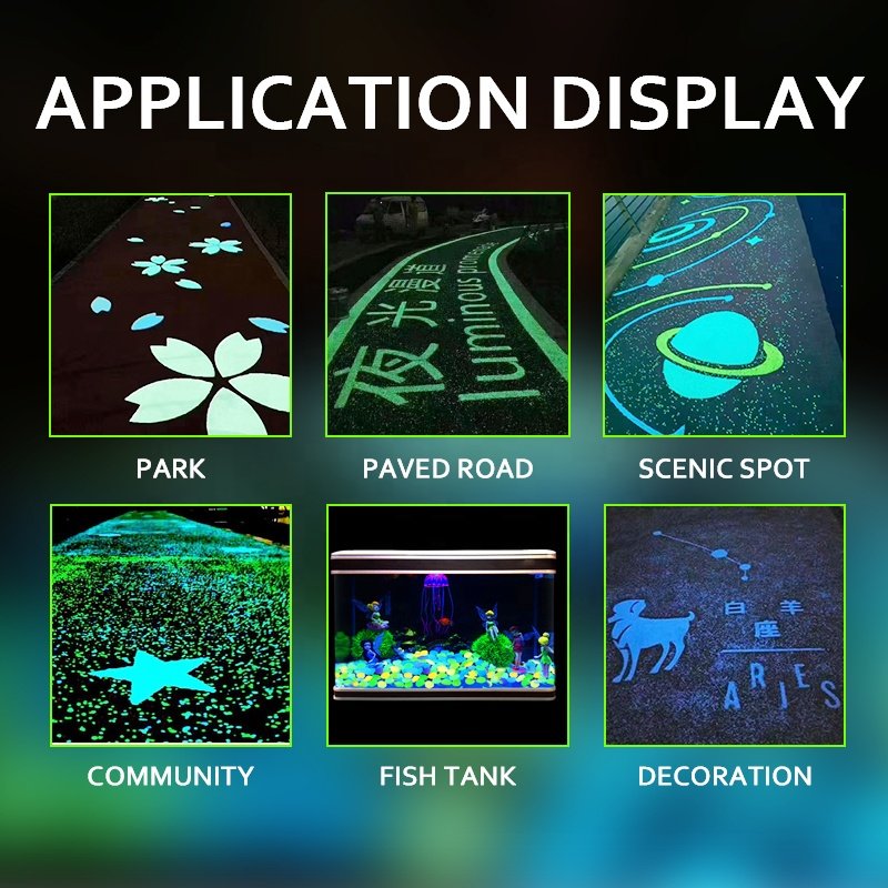Glow multicolor rock glow in the dark stone, luminous aquamarine night glow stones luminous stone for paving blocks