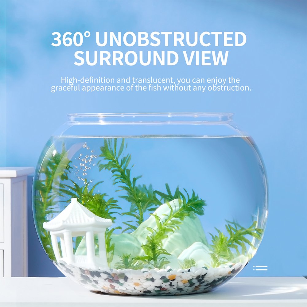 YEE Factory wholesale round betta fish tank Acrylic plastic aquarium with 3 in 1 filter and mini fish tank light
