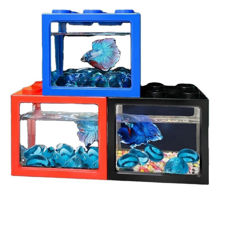 2024 New Wn Mini Beta Fish Tank Portable Clean Mini aquarium Decoration Beta Fish Tank