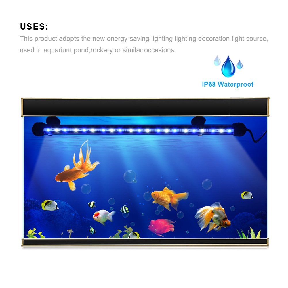 EU US Plug LED Aquarium Lamp Waterproof RGB LED Fish Tank Light