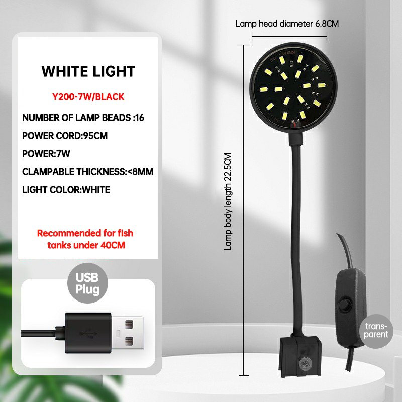 USB Mini LED Clip On Aquarium Led Light for Plant
