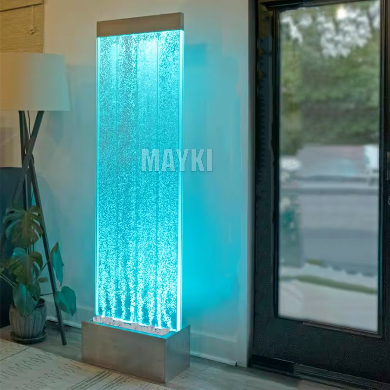 Sensory Autism Room Bubble Tube Light 72''x19'' Home Standing Bubble Fountain with Color Lights