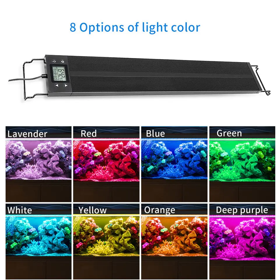 AQUA 30-130cm Tank APP Control RGB-UV Led Aquarium Light for Nano Tank Fish Tank Light with Timer