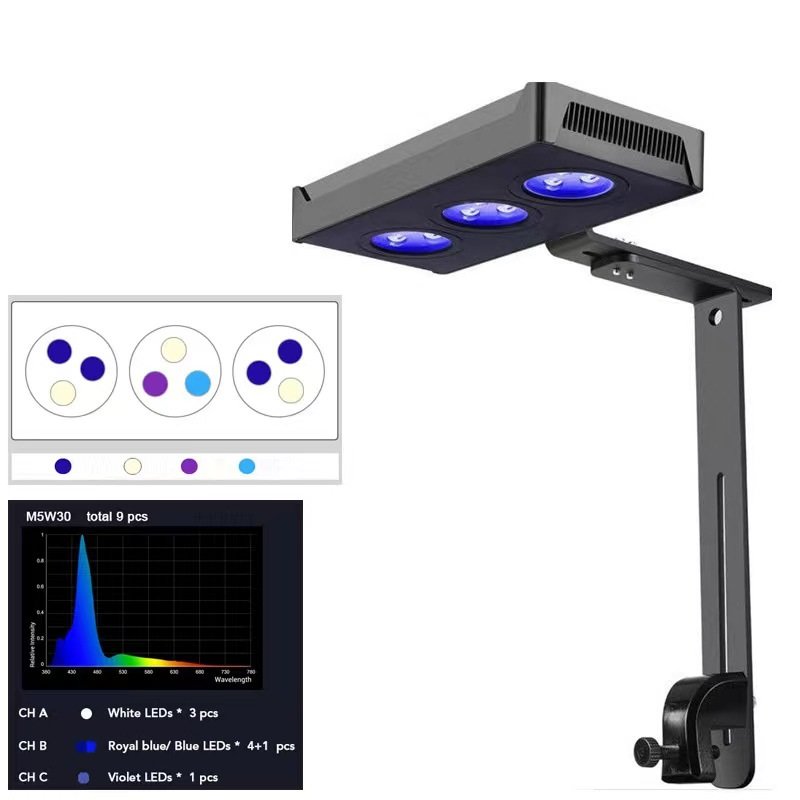 Aquarium LED Light for Coral Reef Growth Fish Tank Plant Lighting Saltwater Hygger WRGB Marine LED Aquarium Light Full Spectrum