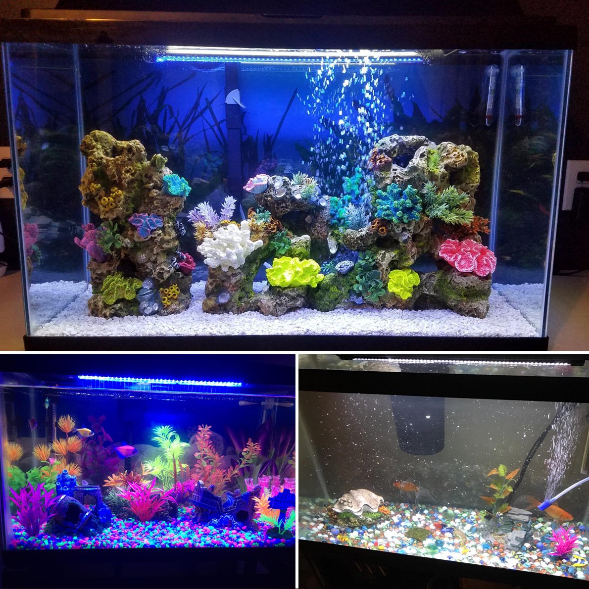LED Submersible Aquarium Lamp With US Plug IP68 Underwater Aquarium Fish Tank Light