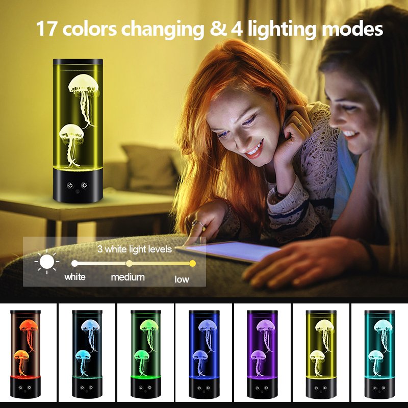 Factory Sale 11.5" Jellyfish Lamp Color Changing LED Night Lights Battery Jelly Fish Lamps Ocean Aquarium Sensory Light