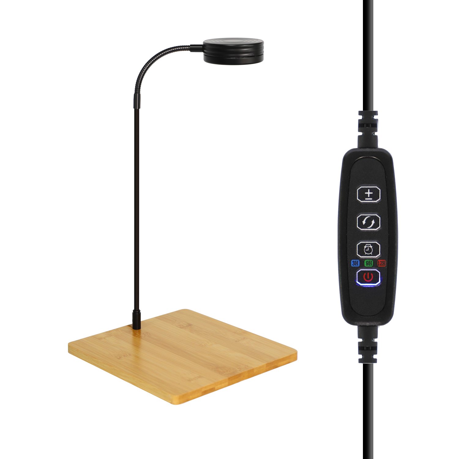 USB Aquarium Light 7W Full Spectrum LED Light with Bamboo Board Nano Fish Tank Light for Potted Plants, Miniature Landscape