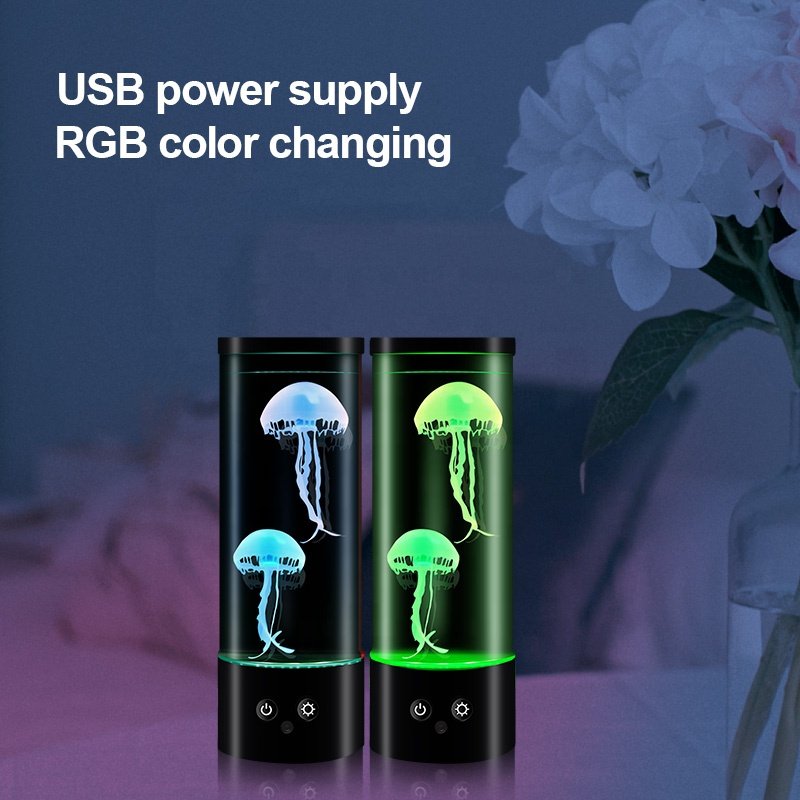 Wholesale Led Color Changing Lamp Jelly Fish Lamp for Kids Home Decoration Aquarium Jellyfish Motion Table Light