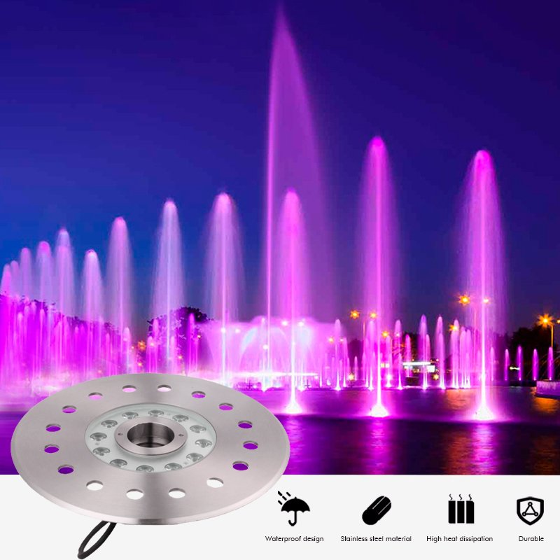 DAWN High lumen 24w led underwater light fish spotlight waterproof swimming pool pond lamps led aquarium light garden spot