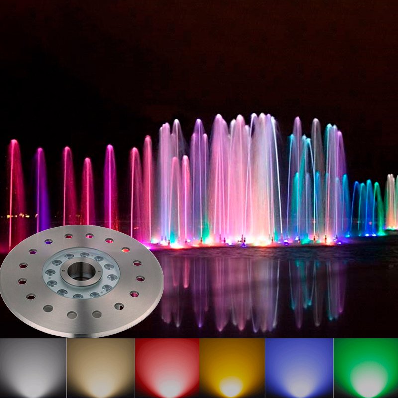 DAWN High lumen 24w led underwater light fish spotlight waterproof swimming pool pond lamps led aquarium light garden spot