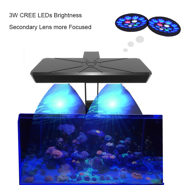 MicMol THOR 60W Remote Programmable LED Aquarium Reef Light for Fish Coral Aquarium Tank