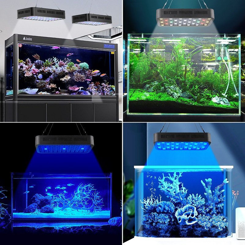 Dimmable Knob Control APP wireless BT control 165W Marine Aquarium Plant Grow COB led aquarium lights