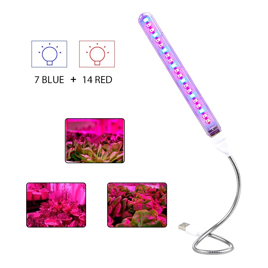 LED grow light Hydroponic Growth Light Led Grow Bulb Full Spectrum DC5V UV Lamp Plant Flower Seedling High quality