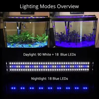 120cm Aquarium LED Light Landscaping Plant for US Plug Multi-color Full Spectrum Freshwater Fish Tank Lamp