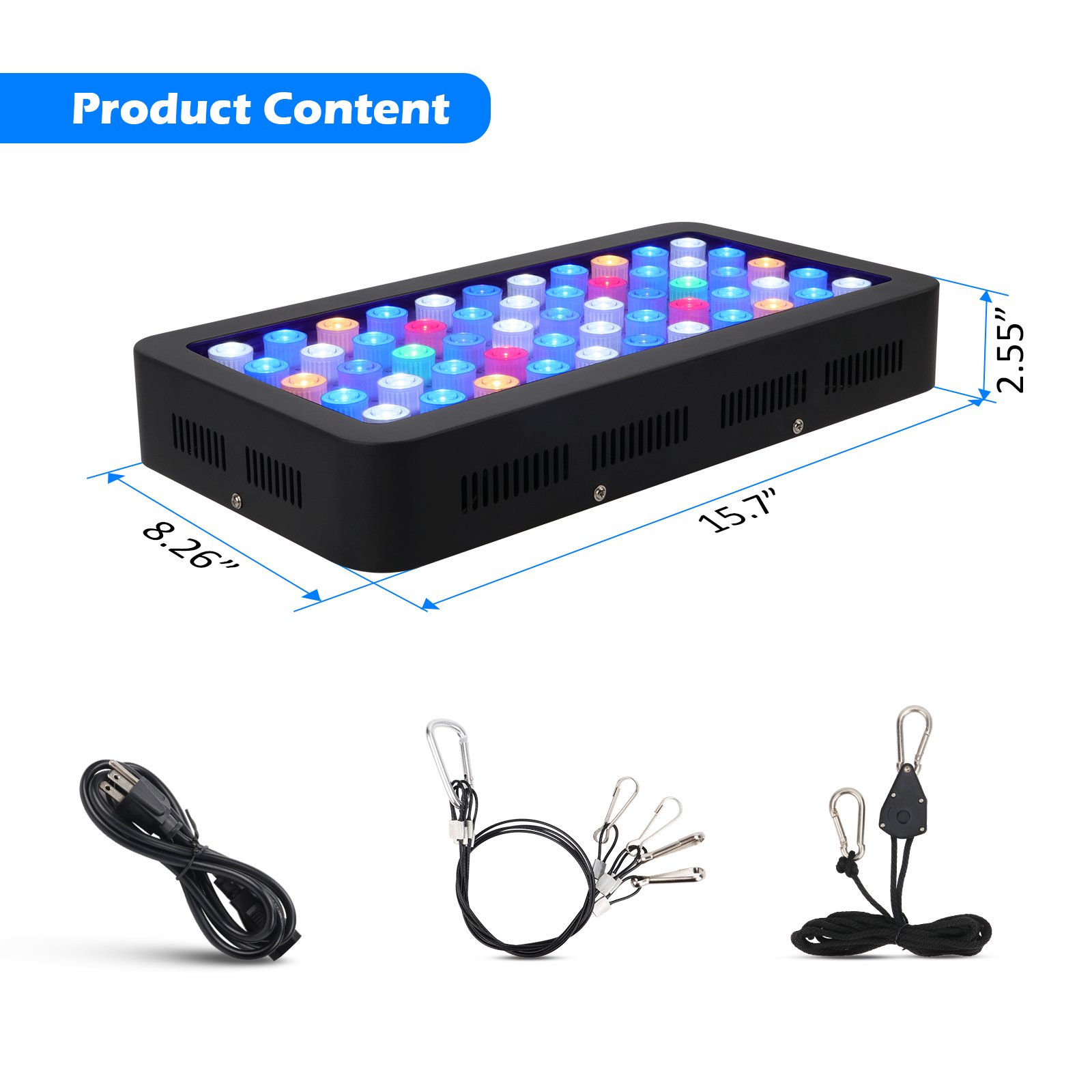 120W Full Spectrum Reef Light dimming UV Marine LED Aquarium Lighting for Growing Coral