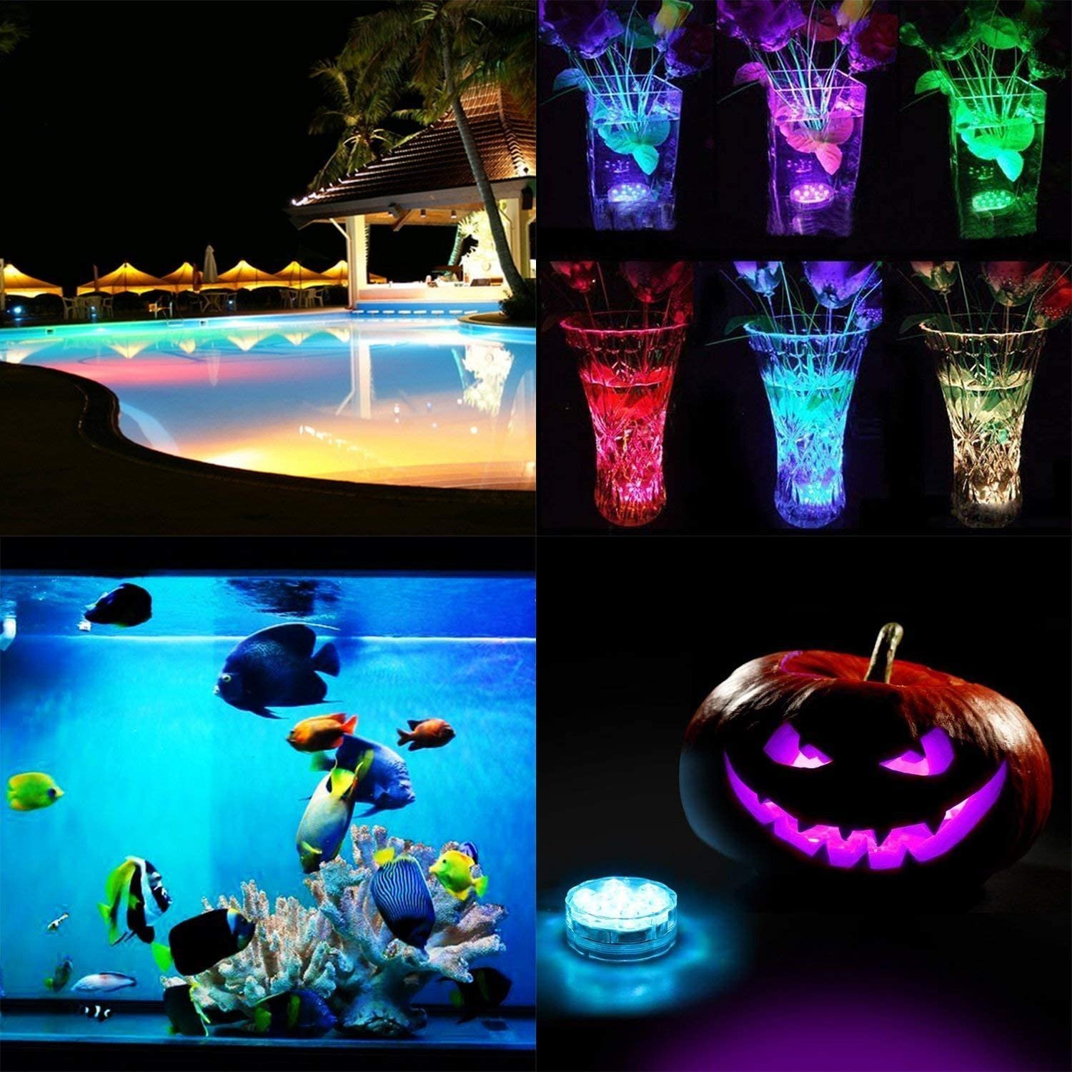 Submersible Ip68 Waterproof Led Swimming Pool Light Rgb Led Colorful Underwater Lighting For Spa Pond Bathroom Party Celebration
