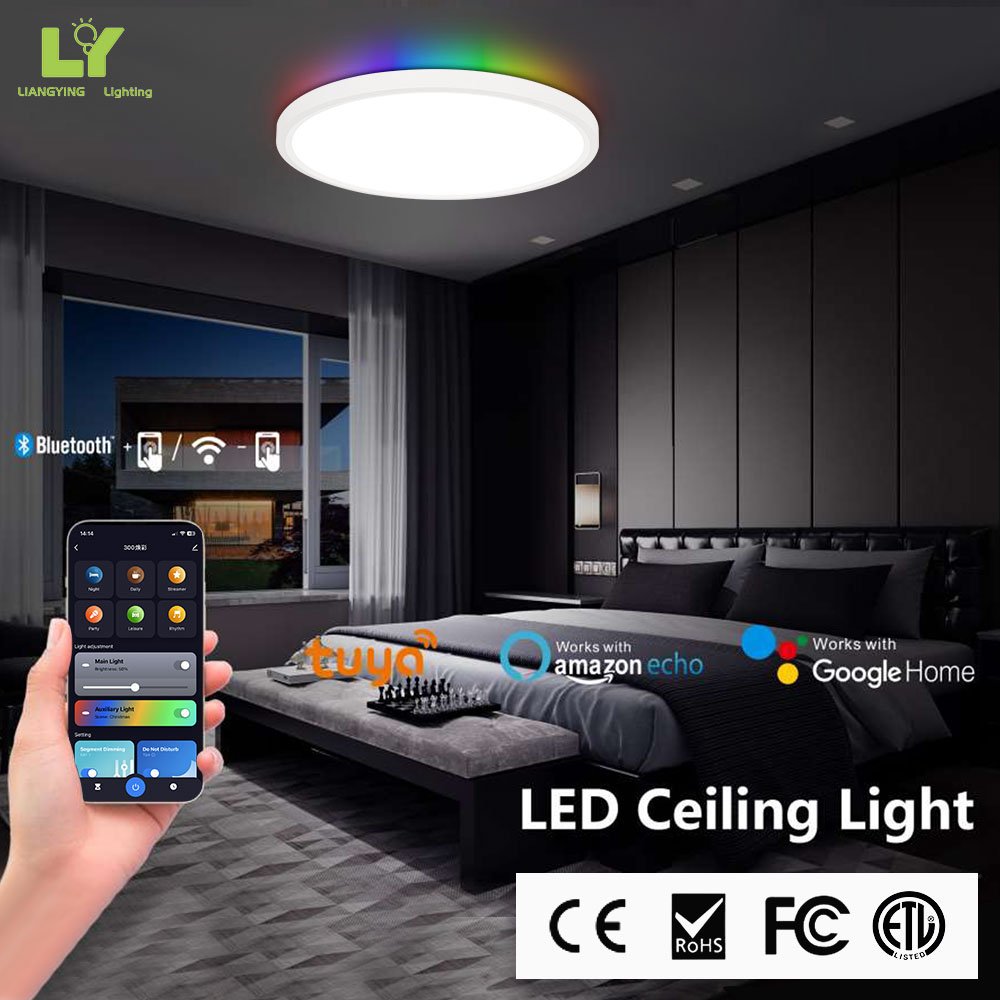 Control Aquarium Dimmable Ultra Slim Led Ceiling Downlight Panel Light Rgb