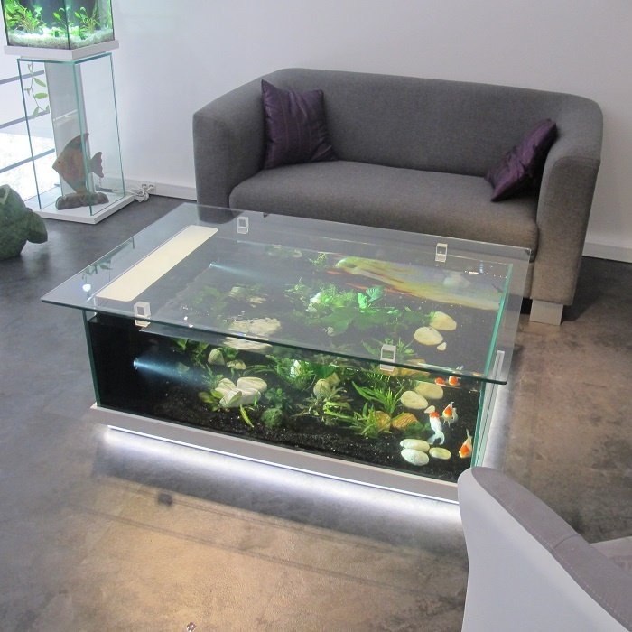 Custom large home coffee tea table glass aquariums for sale