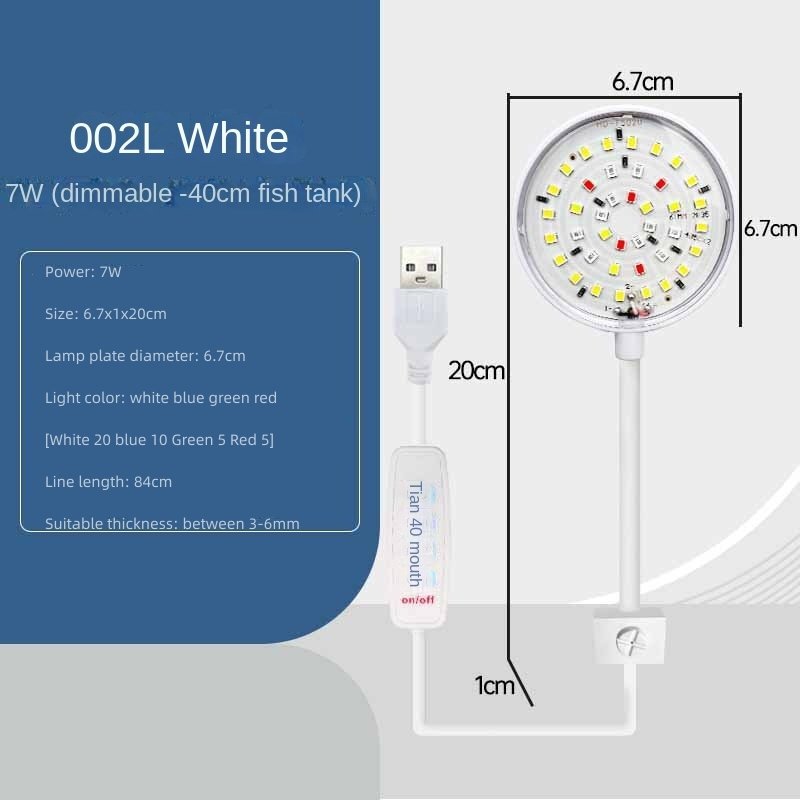 Wholesale Fish Tank Lamp Mini Led Usb Plug Lighting Water Plant Led Clip Light Transparent Lamp Clip On Aquarium Led Light