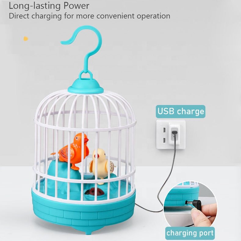 Sound Activated With Light And Music Bird Cage Toy USB Imitates The Words Of The Kids Bird Cage Toy For Children