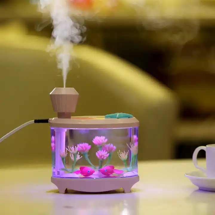 USB aquarium aquarium humidifier desktop colorful light spray purifier mini large fog volume mute humidifier