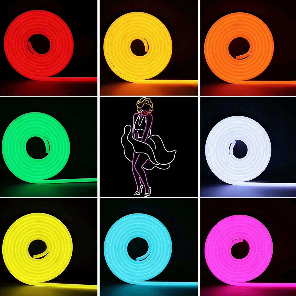 6 * 12Mm Neon Sign Flexible Aquarium Lighting Belt 12V Ice Blue Waterproof Soft Led Flex Neon Light