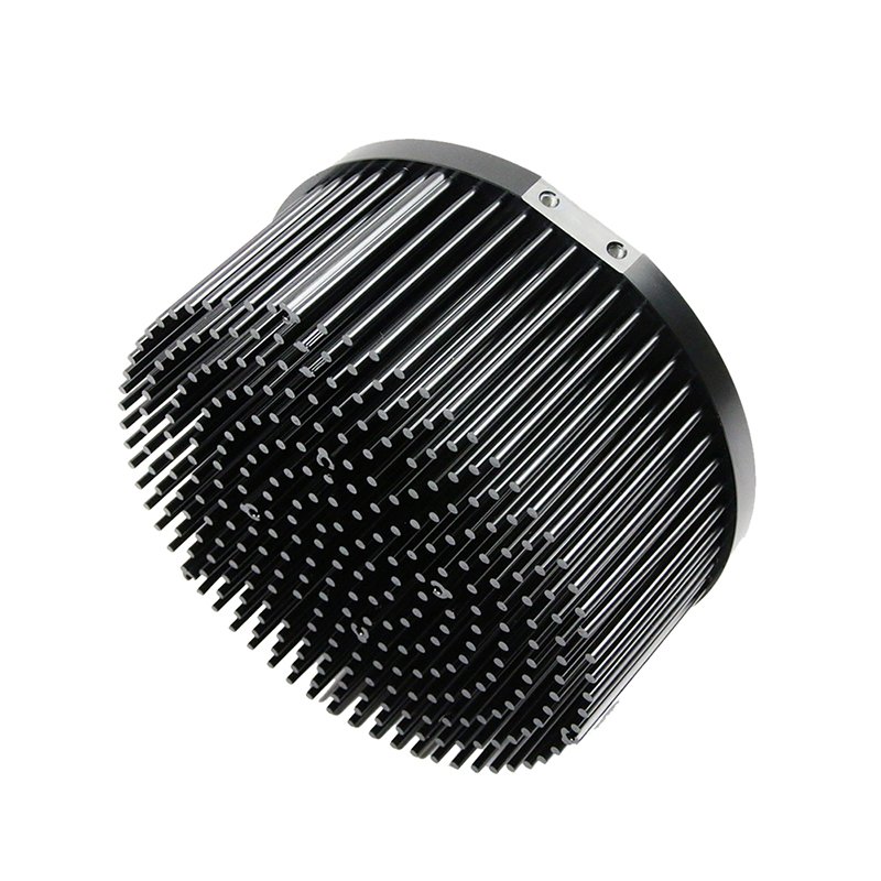 Factory Custom 200w Stage Lighting Heatsink Downlight Heat Sink Cold Forging Radiator Aluminum Alloy Black Round IP65 10 Mm 0.9