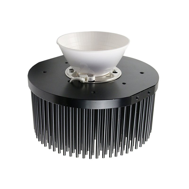 Factory Custom 200w Stage Lighting Heatsink Downlight Heat Sink Cold Forging Radiator Aluminum Alloy Black Round IP65 10 Mm 0.9