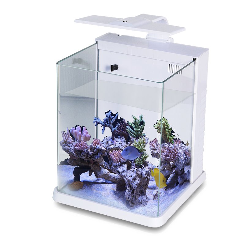 Fish Tortoise Turtle Glass Tank with Drying Platform Rectangle Lamp Fish Tank Aquariums White Aquaculture Tank